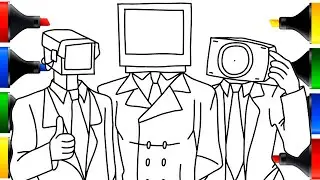 Skibidi Toilet TV TITAN Coloring Pages - Color All New Bosses #812