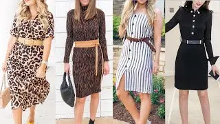 Stylish Beautiful And Elegant Working Belt Dress Designs || Bodycon Dresses / Shirt Design Images