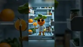 🍊🍊🍊#OrangeCharacter #CreativeVideo #FunAnimation #FridgeAdventure