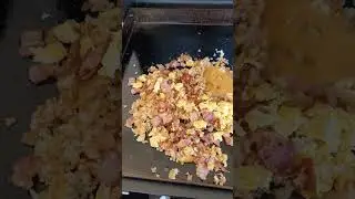 Griddle Hash! With ham and bacon.