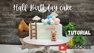 Half Birthday Whipped cream Butterscotch cake