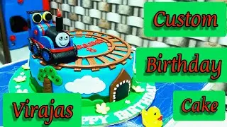 Virajas 3rd Birthday | Custom Birthday Cake | Decoration | Thomas train Cake