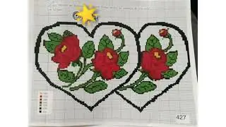 Gráficos de corazones en punto de cruz
