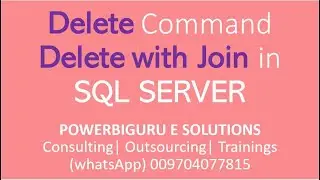 Deleting the Records in SQL Server| Delete command in SQL Server |SQL Training by Srinivas Gorrepati