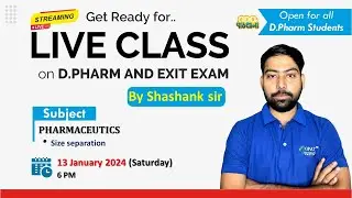 D-Pharma live classes | Lecture-5 Pharmaceutics | Size Separation #exitexam#dpharma_online_lecture 😍