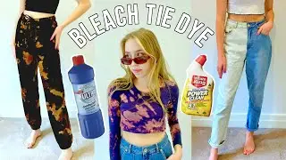 BLEACH TIE DYE + half bleach jeans *trying TIK TOK TRENDS*