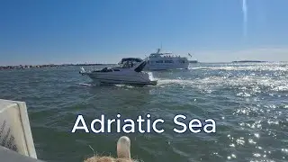Relaxing boat trip on the Adriatic Sea. Venice, Italy.