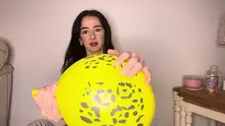 ASMR BLOWING UP A LEOPARD PRINT BALLOON AND POPPING SOUNDS 
