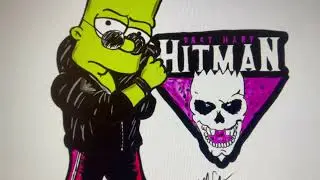 My Drawing Of Bart The Hitman Hart (Bret Hart)  #simpsons #wwe #brethart