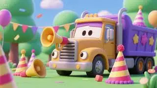 Party Hats and Truck Horns | Fun Kids Song | Vehicle Birthday & Celebration Rhyme