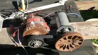 DC Dynamo running a 3 phase 24 volt AC generator for Mechanical Rotary Conversion