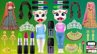 Talking Tom Billi Two dhulan shadi ki Funny makeup cartoon video.  Mekup video 