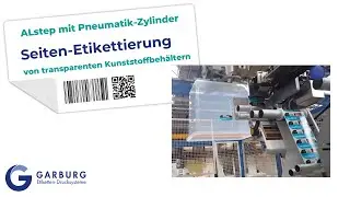 Seitenetikettierung von Kunststoffbeh&auml;ltern | ALstep Etikettierer | Garburg Etiketten-Drucksysteme