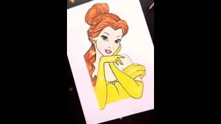 Disney Princess Belle Beautiful Drawing ✨#shorts #youtube