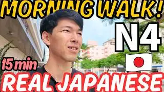 Morning Walk in Okinawa 🌥️  Easy Japanese Listening N4, 20 min