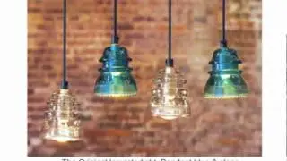 Railroad ware & Insulator telegraph lights -  Reclaimed Repurposed lighting & hardware