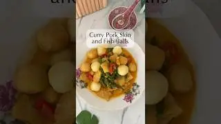 Curry pork skin and fish balls #recipe #food #cooking #porkskin #chinesefood