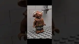 Black falcon knight VS minotaur lego dark fantasy ai