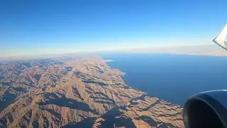 Take off from Sharm El-Sheikh. Views of the Sinai, Red Sea and Egyptian Desert