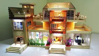 Como Fazer Linda Casa de Papelão Com Luz LEDs (Casa dos Sonhos)