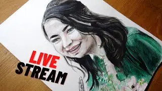 Live stream! portrait and flower on watercolor brush | dumit3 arts Neo Albios