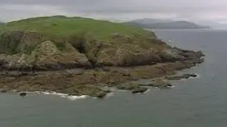 Hestan Island With Bagpipes Music On History Visit To Dumfries And Galloway Scotland