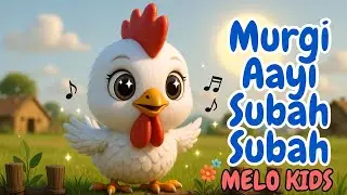 Murghi Aayi Subha Subha 🐔🌅 | Fun Hindi Morning Nursery Rhyme for Kids | Melo Kids 🎶🌈