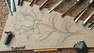 Rose flower and leaf beautiful carved how to wood carving flower