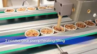 Full automatic two nozzles gear pump heating filling machine for hair wax,lip balm,deodorant sticks