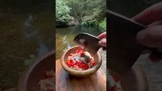 🐟 ASMR Outdoor Fish Wraps with Smoky Dipping Sauce | Campfire Cooking #asmr #cooking #outdoorcooking