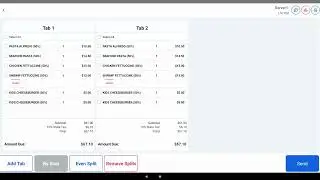 Heartland Restaurant POS V2 - Split Checks