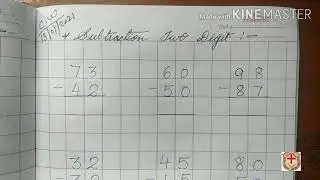 U.K.G., Maths, Subtraction Two Digit, 13/01/2021, Wednesday.