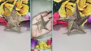 DIY starry ✨️🌟 star made from brown bag paper #peaceful #relaxing