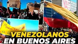VENEZOLANOS celebran LA CAÍDA DE MADURO en ARGENTINA: ÉXTASIS desde la PLAZA DE LA REPÚBLICA