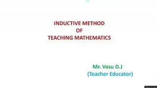 Inductive Method of Teaching Mathematics