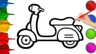 How to Draw and Color an Electric Scooter | Easy Drawing for Kids