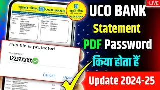 UCO Bank Statement Pdf Password 2024 | UCO Bank Statement Pdf File Password | Statement Pdf Password