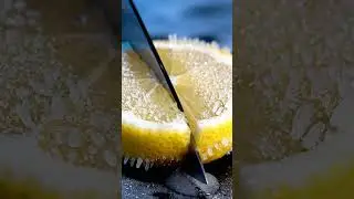 ASMR Curting Slice Lemon Frezen #FruitCuttingASMR #SatisfyingSounds #ASMR #FruitSlicing #JuicySounds