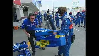 Suzuka 2001 F1 GP: Frentzen damages front wing (Natural audio) [AI-enhanced]
