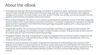 Download Abnormal Psychology 11th Edition by Jonathan S.  Comer, Ronald J.  Comer