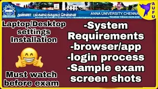 Anna university online exam Laptop/desktop settings and installation|model exam pictures 👍