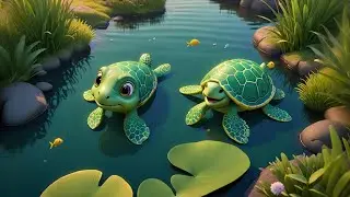 Four Baby Turtles Paddle Slow | Ocean Counting Song for Kids | Nursery Rhymes and Baby Learning