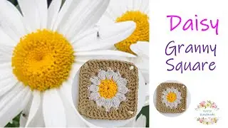 Granny Square EP.12 🌼 Daisy Flower Granny Square ถักลายดอกเดซี #nareehandmade #grannysquare #daisy