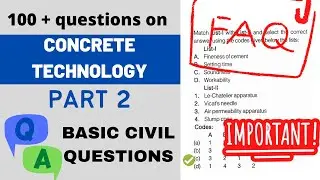2. 100 + Questions on cement | Basic Concrete technology questions | Interview | Govt exams | Part 1