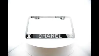 &ldquo;Chanel&rdquo; License Plate Frame &ndash; Elegant Chrome Finish
