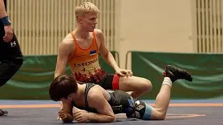 Kaspar K&ouml;rt (EST) vs Kirill Buldakov (EST) 61kg. Freestyle men wrestling tournament.