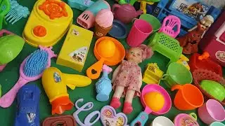Satisfying with unboxing #colr full miniature barbie kitty table chairs set toys #video #asmr 