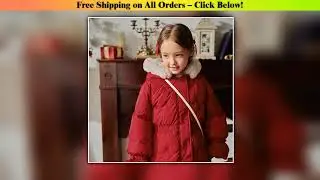 Dave Bella Children's Down Jacket Mid-Length Girls 90% White Duck Down Warm Coat Kids Hooded Red
