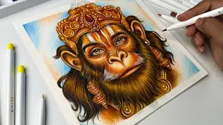 Lord Hanuman Drawing With Colour Pencil 🔥, Hanuman Ji Drawing, How to Draw Hanuman