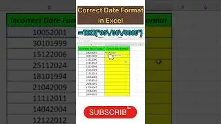 ExcelTrick#Correct Date Format in Excel#TEXT Function Excel#exceltips#exceltutorial#exceltips&tricks